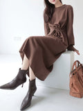 Autumn And Winter French Retro Knitted Dress Female New Fashion Temperament To Show Thin Long Bottom Sweater Skirt