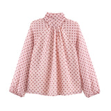 Spring New Wave Point Printing Neckline With Shirt 2075103107