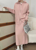 Casual Sports Set Women's Autumn/Winter 2025 New Hoodie Knitwear Knitwear Jacket + Two-Piece Skirt