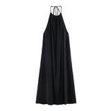 Summer New Vertical Hanging Neck Solid Dress 2935211