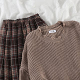 Sweater Skirt Two Sets Of Women Loose Knit Autumn And Winter New High-Waisted Lattice Skirt Gentle Korean Suit Tide