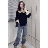 Under The Background 2025 Spring Shirt Small Fragrant French Doll Sweaty Loose Comfortable Temperament Long-Sleeved Top Temperament Elegant