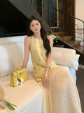 French Fake Two Small Scented Dress Women's Summer Light Luxury Seaside Holiday Temperament Dress To Ankle
