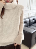 High-Necked Sweater Vest Women Autumn And Winter Lazy Wind Loose Wearing Sleeveless Shoulder Folding Knitting Top