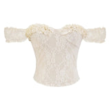 Spice Girl's New Lace Slings Summer New Lace´ø Vests One-Word Shoulder-Smeared Suspension Slings