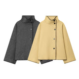 Autumn New High-Necked Velvet Line Loose Fashion Long-Sleeved Coat 7522264733