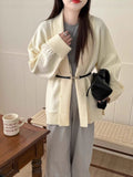 Autumn And Winter Lazy Wind Long Sweater Coat Women 2025 New Leisure Loose Thin Retro Knitting Top Tide