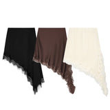 Autumn New Asymmetric Lace Decoration Skirt 9698606800