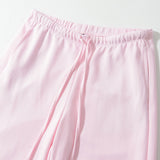 Korean Lazy Sleet Rope Wide Leg Sweatpants Women Summer Comfortable Tight Waist Hanging Feeling Casual Straight Pants