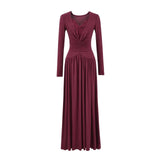 Lace Splicing Pure Lusty V Collar Long-Sleeved Dress Women Autumn Body-Sleeve Skirt Design Feel Large Swing Dress