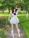 Navy Collar Dress Girl Summer Sweet Hot Girl Pure Desire First Love In The Escape Princess Dress To The Waist Of The Ponky Skirt