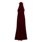 Autumn New Hanging Neck Silk Silk Texture Feel Bare Back Dress 8739331