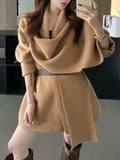Korean Atmosphere Scarf Knitted Shirt Coat Women's New Lazy Style Thin Sweater