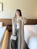 Lazy Wind Relaxes Soft Long Sweater Coat Women Early Autumn And Winter Korean Version Of Loose Long-Sleeved Over-Knee Knitted Open Shirt