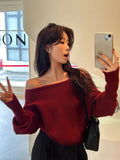 Sweater Casual Loose-Fraged Knitted Shirt New Fashion Temperament Long-Sleeved Knitted Shirt Woman