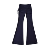 Spice Girls Summer New Side Draw Rope Hanging Yoga Trousers Low Waist Slim Slim Thin Trumpet Trousers