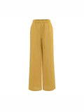 Flax Permeable Wide Leg Pants Women's Summer New Comfortable Straight Straight Solid Color Narrow Waist Rope Casual Pants