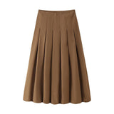 Summer New Two-Color Short-Sleeved Zipper Jacket 100-Folded Lantern Tidop Skirt Set