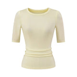 Pure Hottie Temperament Shoulder-To-Shoulder T-Shirt T-Shirt Girl Summer New Slimming Inside The Hot Girl Short-Sleeved Top