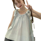 Sweet Wind Loose Sleeveless Shirt Women's Spring And Summer New Set Casual Meat-Covered Doll Shirt With Vest Shirt