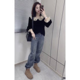 Under The Background 2025 Spring Shirt Small Fragrant French Doll Sweaty Loose Comfortable Temperament Long-Sleeved Top Temperament Elegant
