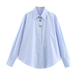 Spring New Button-Down Clip Loose-Fitting Shirt 2238534