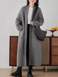 Long Sweater Cardigan Coat Women's Autumn And Winter Lazy Wind Loose Soft Glutinous Thick Warm Knitted Coat