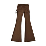 Spice Girls Summer New Side Draw Rope Hanging Yoga Trousers Low Waist Slim Slim Thin Trumpet Trousers