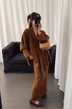 Autumn And Winter With A Set Of Women's Languid Style High-End Sense Knitted Shirt Jacket Skirt Two Sets