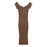 Autumn New Temperament Collar Shoulder High-Rise Dress Han Tight-Up Braided Slings Hanging Skirt