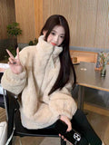 Maillard Wears Autumn And Winter Small High-Grade Fried Street Loose Plush Plus Thick Lead Lamb Coat Woman