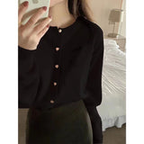 Knitted Cardigan Girl Spring And Autumn Thin Gentle Temperament Fashion Long-Sleeved Short Knit Sweater Coat Top