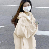 Ins Super Fire Jacket Women Autumn And Winter Oversize Hooded Thin Coat Korean Version Of The Loose Lazy Shirt Top