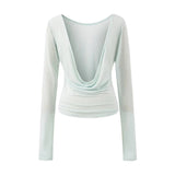 Pure Hot Girl Hanging Neck With Chest Cushion Small Vest Temperament Outside Swing Long Sleeve Hood T-Shirt Hottie Two Sets Of Women