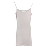Light Apricot Double U-Neck Tight Body Thin Sling Bag Hip Dress Skirt Pure Hot Girl Short Dress New Summer