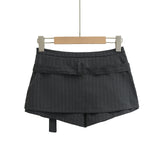 2025 Summer New Sexy Hottie Retro Stripe Bag Hip Skirt Anti-Light A Word Half-Dress Skirt Girl