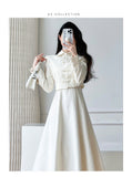 2025 Autumn Dress New Improved Cheongsam Suit To Collect Waist Thin Two Sets Of Temperament Small Fragrant Sling Dress