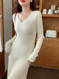 Autumn And Winter With Coat With Sweater Dress Women 2026 New Temperament Thin Bottom Knit Dress Dress