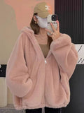 Hairy Hoodie Jacket Women's Autumn And Winter 2026 New Explosive Korean Version Lazy Loose Plus Thick Coat