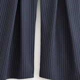 BSK&TRAF Women's Clothing 2025 Autumn New Commuting Fashion Striped Broad Leg Pants 8219037