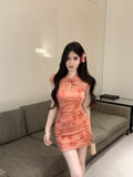 New Chinese Style Improved Cheongsam Dress Gentle Wind Beautiful Body Repair Kite Short Dress 2026 Summer