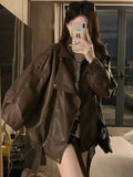 Hottie Style Black Long-Sleeved Leather Jacket 2026 Autumn New Cool Wind Retro Locomotive Jacket Top Female Tide