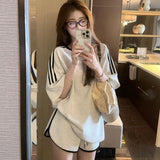 Imitation Cotton Languid Casual Sports Suit Female Summer Students Small Loose Thin Shorts Two-Set