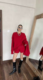 Autumn And Winter New Korean Version Of The Knitted Shirt Shorts Three-Piece Set Of Loose Lazy Casual Lazy Sweater Set