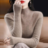 Half-High Collar Sweater Women's Autumn And Winter Thick New Leisure Set Warm Knitting Loose Bottom Shirt Tide