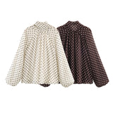 Spring New Wave Point Printing Neckline With Shirt 2075103107