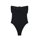 Summer New Metal Collar Repair Body One-Suit Swimsuit 0167216