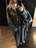 French Languid Round-Neck Knitted Dress Women's Autumn And Winter Loose Design Sense Thin Temperament Long Sweater Skirt