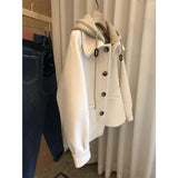 This Year's Popular Explosion Hooded Hair, The Coat Of Women's Autumn And Winter Large-Size Fat Mm Thin And Fake Two Short Outer Tops