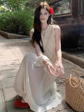 French Holiday Style Lace Splicing Dress Women's Summer 2026 New Super Fairy Gentle Temperament Vest Long Dress
